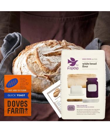Gluten-Free Baking: Doves Farm Premium White Bread Flour (1Kg) x 2 & Quick Yeast (125G) Bundle with Exclusive Recipe Card - Organic Wheat-Free & Perfect Rise Every Time! - Buy Online on GoSupps.com