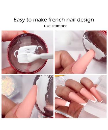 2.8CM Clear Jelly Silicone Nail Art Stamper with Scraper & Cap - Nail Transfer Templates Tools for Manicure - Buy Online on GoSupps.com