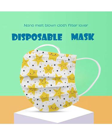 Kids 3 Ply Disposable_Face_Mask Breathable Elastic Earloops for Boys Girls Daliy Use 20pc - Buy Online on GoSupps.com