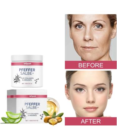 Pepper Ointment Plus 100g - Anti-Wrinkle Cream with Collagen & Argan Oil Instant Effect for Face & Browning | 2PC - Buy Online on GoSupps.com