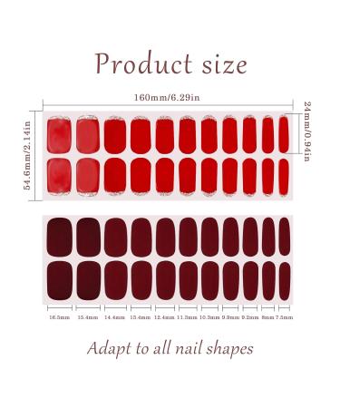 Buy 44-Piece Red Nail Film Set | 22 Gold Red Foil & 22 Burgundy UV Gel Nail Foil - Long-Lasting Starter Kit for Stunning Nails - International Shipping Available - Buy Online on GoSupps.com