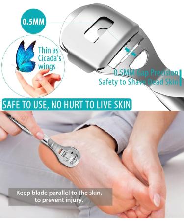 Premium Callus Shaver & Foot File Set - 2 in 1 Stainless Steel Foot Care Razor & Callus Remover for Smooth Feet | Best Pedicure Tools for Hard Skin & Corns - Buy Online on GoSupps.com