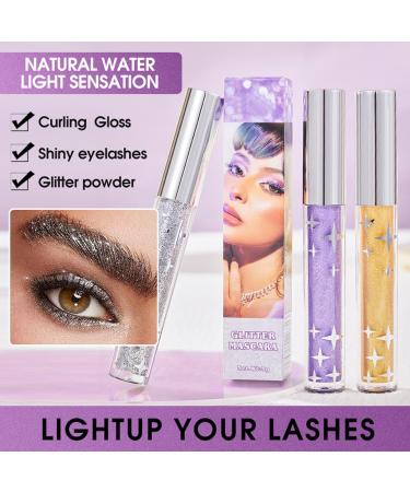  Qkbuza 3 Pieces Glitter Eyeshadow Mascara Glitter Eyelash Mascara Glittering Volumizing Mascara Volume and Length Long Lasting Glittering Waterproof Curl - Buy Online on GoSupps.com