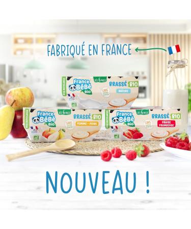 FRANCE B B BIO - Brewed Organic Strawberry Raspberry for Baby - Dairy from 6 months - Set 3 x (4x100g) - Buy Online on GoSupps.com