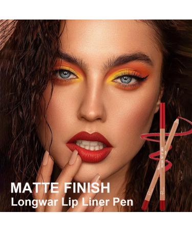 12 Colors Creamy Matte Lip Liner Pen Set - Long Lasting Waterproof High Pigment Makeup for Women | Daily Use Lip Liners Kit (Set A - Buy Online on GoSupps.com