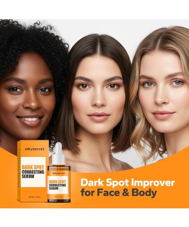 SilkySecret Dark Spot Correcting Serum (1 fl.oz) Dark Spot Improver for Face & Body Niacinamide Serum for Uneven Skin Tone Sun Damage and Age Spots Hyperpigmentation Solution - Buy Online on GoSupps.com