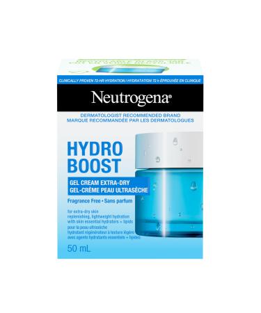 Neutrogena Fragrance Free Hydro Boost Gel Cream for Extra Dry Skin Hyaluronic Acid Face Moisturizer for Extra-Dry Skin Sensitive & Acne-Prone Skin Provides Long Lasting Hydration Non-Comedogenic 50ml Cream New