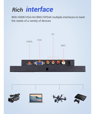 Eyoyo 8 inch HDMI LCD Monitor | Portable 1280x720 IPS Screen | HDMI/VGA/AV/BNC Input | Wall Bracket & Remote Control | for PC CCTV Security Camera Raspberry Pi - Buy Online on GoSupps.com