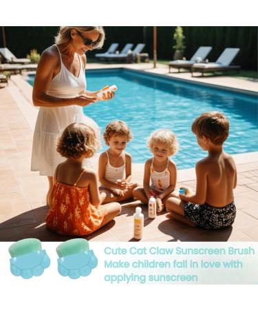 Kids Sunscreen Applicator Set - 2pc Roll On Sun Block with Caps Silicone Brush Cleaner Bowl Reusable Bag & Clips | International Shipping - Buy Online on GoSupps.com
