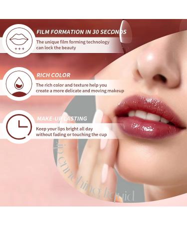 DAGEDA Lip Plumper Gloss - Long-lasting, Waterproof Lip Tint Stain for Plumping and Hydration - White Peach Shade - Buy Online on GoSupps.com