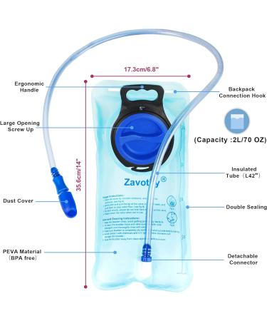 Zavothy Hydration Backpack - 2L Water Bladder Pack for Hiking, Running, Cycling - Black - Buy Online on GoSupps.com
