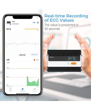 Wellue Armfit Plus Blood Pressure Monitor with EKG - Bluetooth Upper Arm Meter Large Cuff Free iOS & Android App for Home Use - Buy Online on GoSupps.com