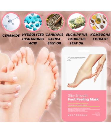 Korean Foot Peeling Masks 2PCS - KN FLAX - Repair Dead Skin Cells & Cracked Heels - Feet Peeling Mask with Hemp Oil & Kombucha Extract - Exfoliating & Hydrating - 2 Count - Buy Online on GoSupps.com