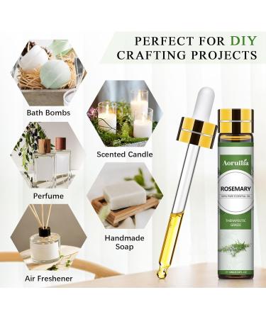 Aoruilia 10ml Rosemary Essential Oil - 100% Pure Natural Therapeutic Grade Rosemary Oils for Hair Growth Aromatherapy Diffusers Perfumes Candle Making Rosemary 10 ml (Pack of 1) - Buy Online on GoSupps.com