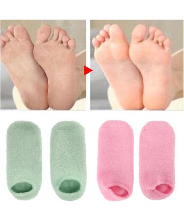 Qukaim Moisturizing Spa Socks Moisturizing Gel Spa Socks Set of 2 Repair Nourishing Green Slip-Resistant Socks for Dry Cracked Feet - Buy Online on GoSupps.com