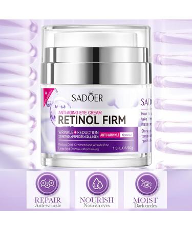 Retinol Eye Cream Anti Wrinkle Eye Cream For Dark Circles And Puffy Eyes Brightens Under Eye Eye Bags Remover Eye Serum For All Skin Types 30g - Buy Online on GoSupps.com