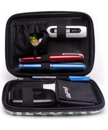 Glucology Classic Diabetes Travel Essentials - Diabetes Classic Case and 3 Pack of Pocket needle bins (Cactus Classic Case) - Buy Online on GoSupps.com