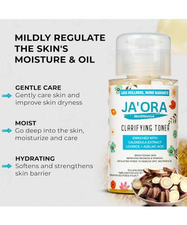 JA ORA SkinEffective Face Toner Calendula Water Hedera Helix (Ivy) Leaf & Azelaic Acid for Radiant Skin Natural Cruelty-Free Toner to Exfoliate Revitalize Nourish & Moisturize All Skin Types Unscented 200ML/6.76 OZ - Buy Online on GoSupps.com