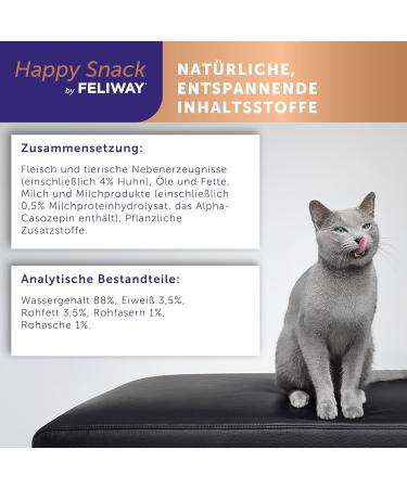 Happy Snack by Feliway for Cats | Natural Chicken Treats | 6 Sticks of 15g | Perfect for Special Moments & Troubling Times - Buy Online on GoSupps.com