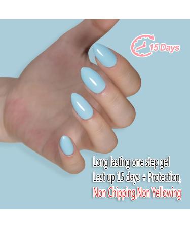 FZANEST 3-in-1 Gel Nail Polish - 15ml Base & Top Coat Soak Off LED UV Nail Art Starter Kit for Women & Girls (Baby Blue) - International Shipping Available - Buy Online on GoSupps.com