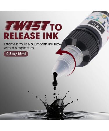  INKin INKin Black Tattoo Ink 15ml - Professional accessory for nourishing and shading - Permanent black ink for tattoo artists - Buy Online on GoSupps.com