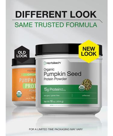 Organic Pumpkin Seed Protein Powder 16 oz | Vegetarian, Gluten Free, Non-GMO | Keto & Paleo Supplement | 15g Protein | Horbaach - Buy Online on GoSupps.com