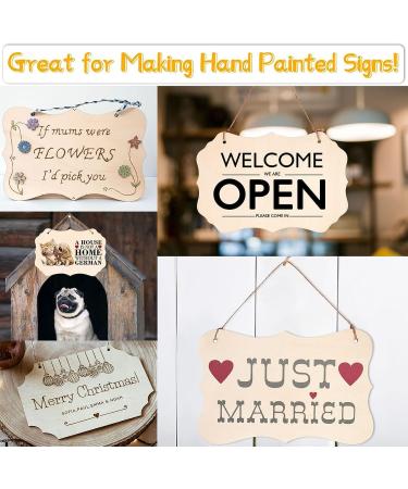 12PCS Unfinished Wood Crafts Blanks - Rectangle-Shaped Ornaments & Plaques for DIY Crafts - Fathers Day Gifts - 8.8 x 5.7 Inches - Wood Burning, Painting, Hanging Decorations - 3 Styles - Buy Online on GoSupps.com