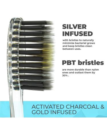 Solodent Soft Silver Charcoal & Gold Flossing Toothbrush - Pack of 2 - Buy Online on GoSupps.com