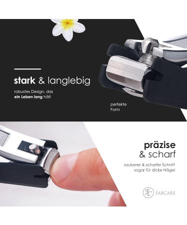 Fabcare Nail Clipper Set with Fan & Integrated Nail File | Extra Sharp & Durable Nail Cutter for Manicure & Pedicure Includes Case & eBook | Buy Nailzwicker Online - Buy Online on GoSupps.com