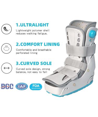 Medical Inflatable Short Walker Brace for Foot Injury Recovery - Sprained Ankle & Stress Fracture Support - Buy Online on GoSupps.com