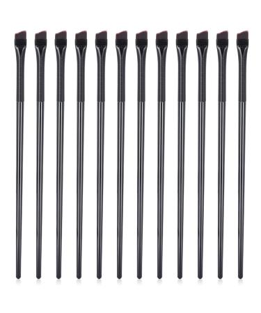 12 pieces of angled eyeliner brush flat pointed eyebrow brush soft cosmetic mixture brush Portable eyeshadow brush concealer brush professional eyes makeup brushes