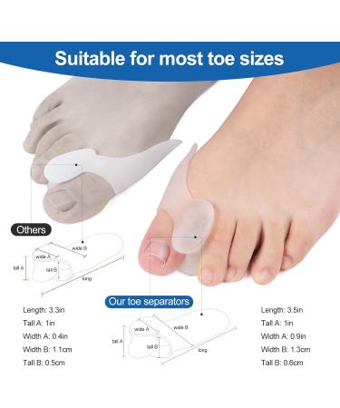 2 Pairs Gel Toe Separators - Bunion Pain Relief & Corrector for Men & Women | Comfortable Toe Spacers for Better Alignment - Buy Online on GoSupps.com