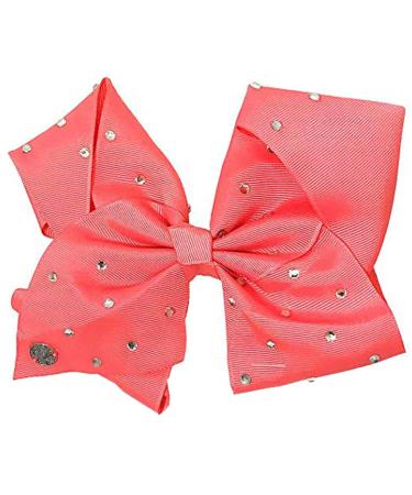 JoJo Girls Siwa Signature Collection Coral w/Rhinestone Large Hair Bow Multicolor One Size