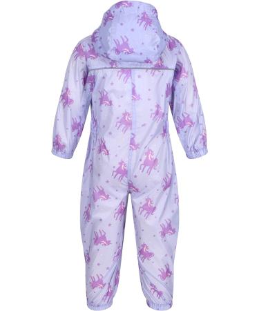 Regatta Kids Puddle Iv All-in-One Suit 24-36 Lilac Bloom Unicorn - Unisex Waterproof Rain Suit - Buy Online on GoSupps.com