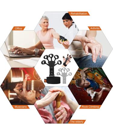 Adjustable Hand Grip Strengthener & Finger Exerciser for Therapy, Rock Climbing & Pain Relief - Arthritis & Carpal Tunnel Support - Buy Online on GoSupps.com