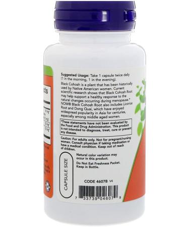 Now Foods Black Cohosh 80mg - Natural Menopause Support - Buy Online on GoSupps.com