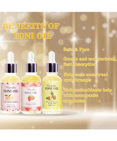 3PCS Yoni Oil for Women | pH Balance Feminine Deodorant & Moisturizer | All-Natural Strawberry Peach Pineapple Care - Buy Online on GoSupps.com