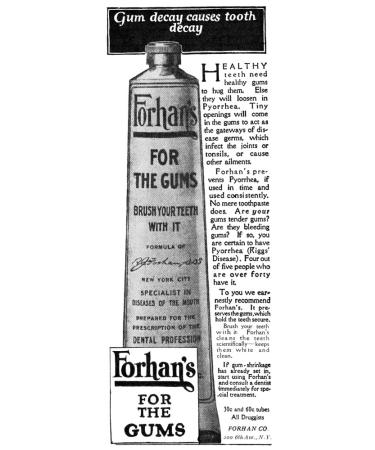 Ad Toothpaste 1919 Namerican Advertisement for ForhanS for The Gums 1919 Poster Print by (24 x 36)