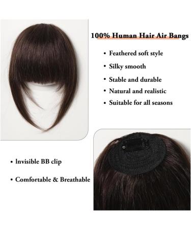 Bangs Hair Clip 100% Human Hair Bangs Natural Dark Brown French Bangs Hair Clip in Bang Fringe with Temples Hairpiece for Women Clip on Air Bang Bangs Clip in Hair(Color:005-6) Blunt Bangs 005-6 - Buy Online on GoSupps.com