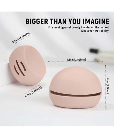 Silicone Makeup Sponge Holder - Sanitary & Portable Pressable Drying Stand | Washable Beauty Blender Storage for Work & Travel - Brown - Buy Online on GoSupps.com