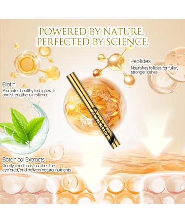 Eyelash & Eyebrow Growth Serum 15 Plant Extracts for Longer Denser & Fuller Lashes & Brows Boosts Natural Hair Development eyelash serum Hypoallergenic Oil-Free lash growth serum (Golden Yellow) - Buy Online on GoSupps.com