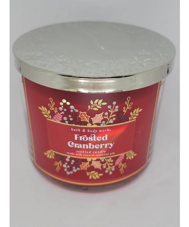 Buy Bath & Body Works White Barn 3-Wick Candle with Essential Oils - Frosted Cranberry 14.5 oz | 2021 Christmas Scents | International Shipping Available - Buy Online on GoSupps.com
