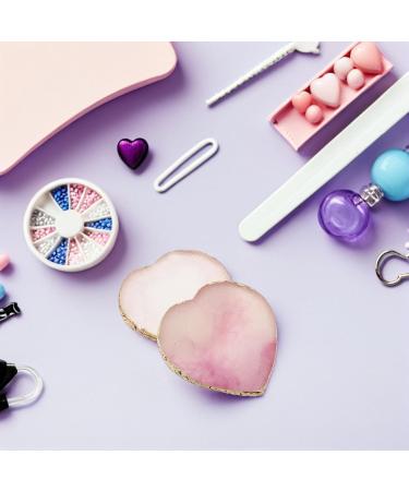 2 Pi ces Nail Art Palette Resin Heart Shaped Mixing Plate With Edge For Manicure Color Mixing And Cosmetic Use - Buy Online on GoSupps.com