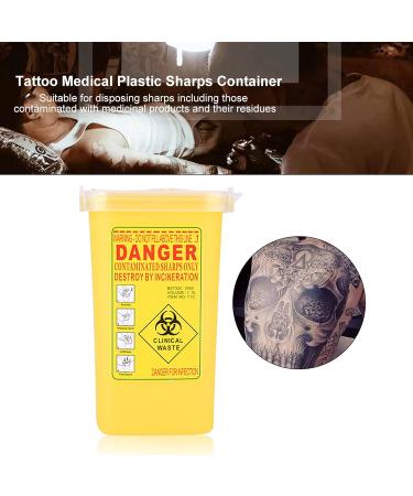 1L Sharps Container for Needles Tattoo Plastic Biohazard Needle Disposal - Red/Yellow - Buy Online on GoSupps.com