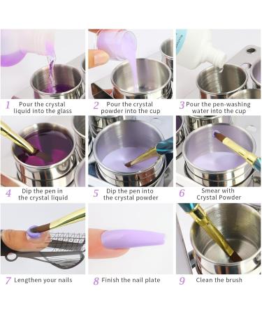 Acrylic Powder Holder | Nail Powder Holder Container with Lids Nail Powder Holder Container Acrylic Liquid Cup Stainless Steel Acrylic Nail Art Equipment for DIY Nail Design Holdes - Buy Online on GoSupps.com