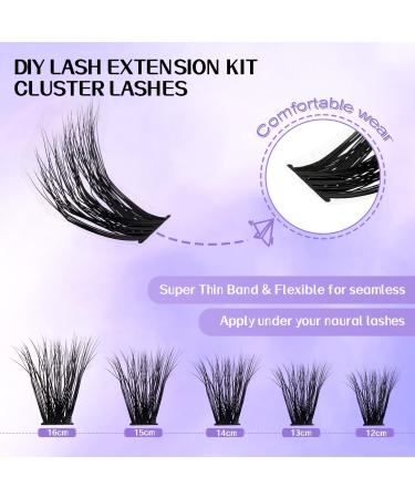 WENDY 60D+80D Cluster Lashes - DIY 3D Effect Eyelash Extensions (12-16mm) | Soft & Wispy Individual Lashes for Stunning Looks - Buy Online on GoSupps.com