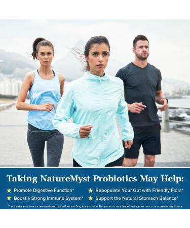 NatureMyst Probiotics for Men and Women 80 Billion CFU 25 Strains Plus Prebiotic Blend Gut & Immune Health Intestinal Balance Shelf Stable Delayed Release 60 Vegan Capsules - Buy Online on GoSupps.com