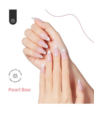 Beetles Press On Nails French Tip - Medium Almond Milky Pink 30pcs Reusable Glue-on Nail Kit with Quick-Drying Glue & File - Perfect Gift for Girls - Buy Online on GoSupps.com