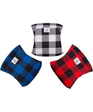 Cutebone Male Washable Dog Diapers Belly Bands - 3PC Reusable High-Suction Wraps with Velcro - XL Classic Plaid for Large Dogs (53.5-68.5cm) - Buy Online on GoSupps.com
