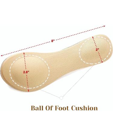 CB 4 Pairs Cloth Surface Sponge Inserts - Invisible Slim Insoles for Women's Shoes 5-8, Style A Nude & Black - Ball of Foot Pain Relief & Arch Support - Buy Online on GoSupps.com